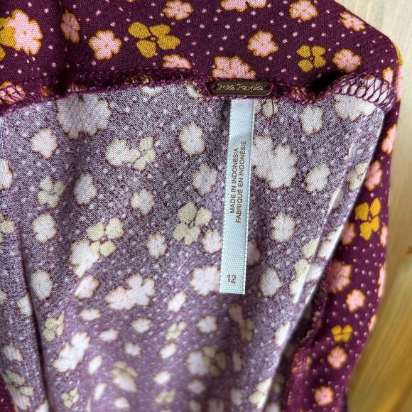 Free People In Real Life Midi Skirt Plum Size 12 Bohemian Hippie Vamp Whimsigoth - Picture 9 of 11